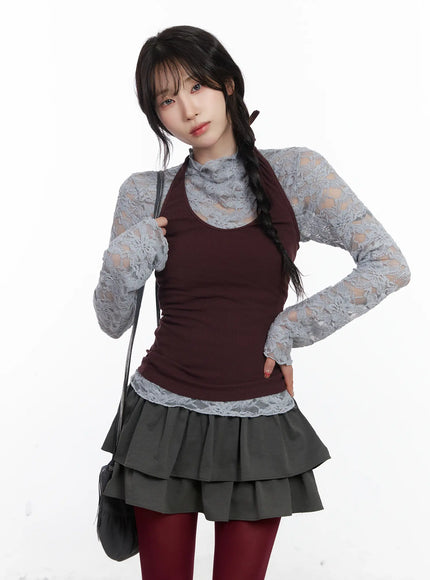 basic-halter-neck-sleeveless-top-cj527 / Dark red