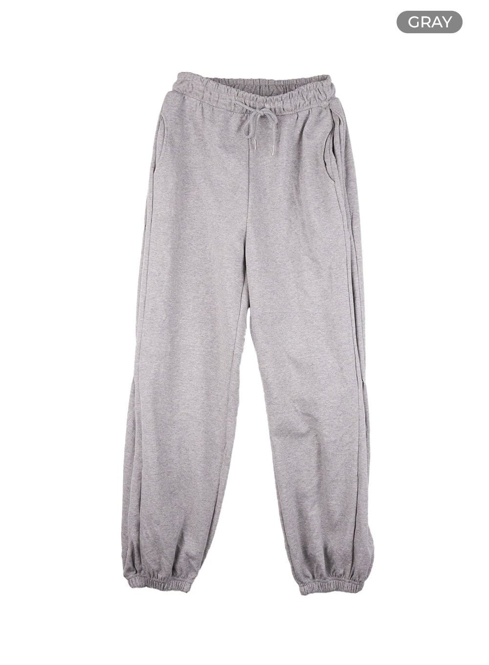 side-buttoned-wide-leg-sweatpants-cs424 / Gray