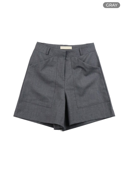 solid-loose-fit-shorts-oa429 / Gray