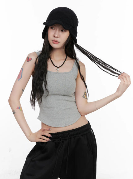 sculpted-cropped-tank-top-cn512 / Gray