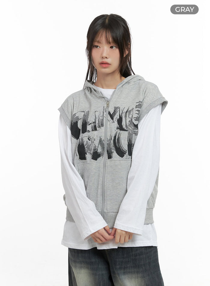 relaxed-sleeveless-cotton-hoodie-cs412 / Gray