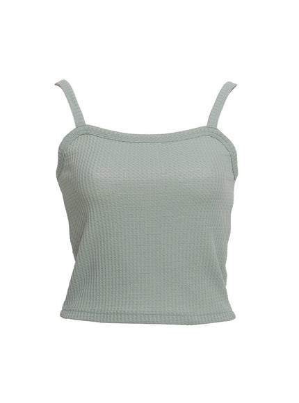 solid-square-neck-cami-top-cu520 / Green