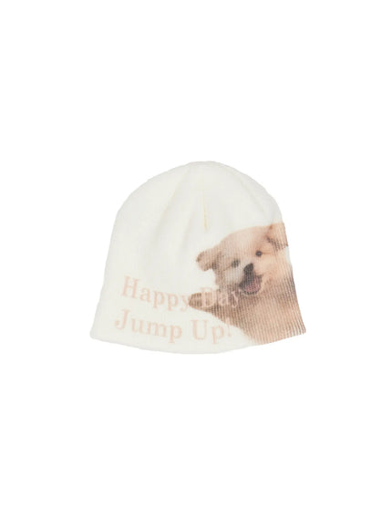 cute-knit-beanie-cf525 / Happy dog