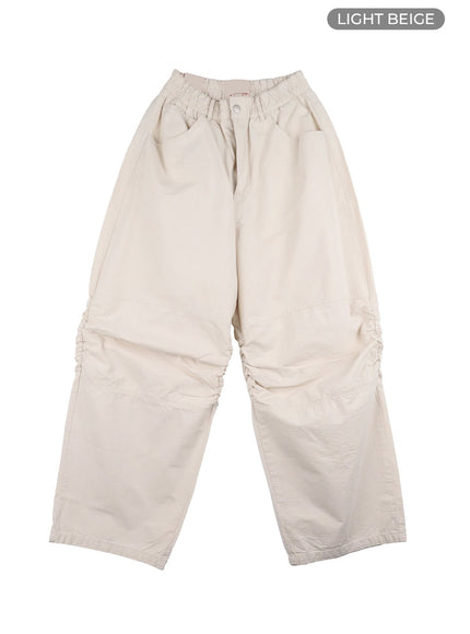 shirred-baggy-pants-cy416 / Light beige
