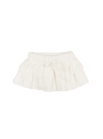 frill-layered-mini-skirt-ca508 / White