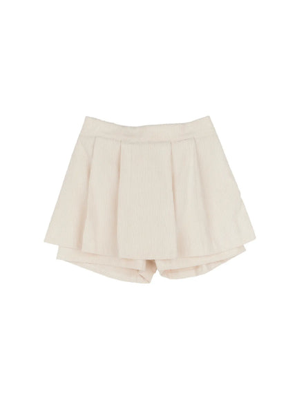 classic-pleated-mini-skirt-cn527 / Light beige