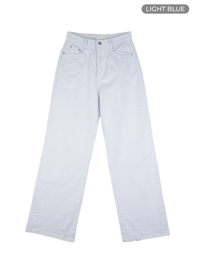 straight-leg-crop-pants-ou428 / Light blue