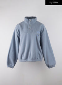 embroidered-fleece-top-od329 / Light blue