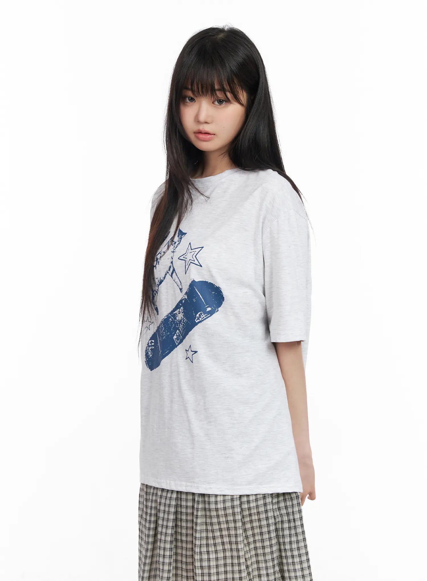 graphic-skateboarding-t-shirt-cm513 / Light gray