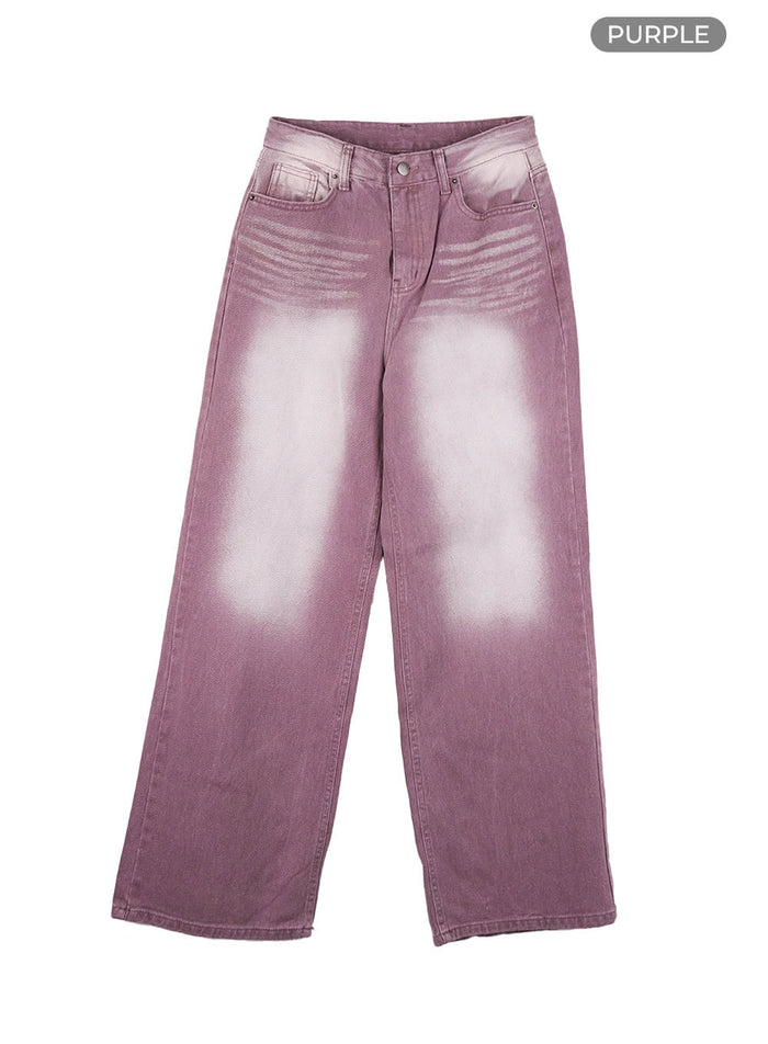 holly-wide-washed-baggy-jeans-cs419 / Purple