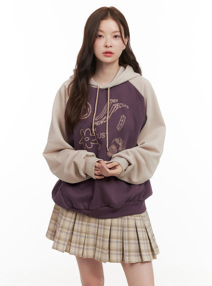 cotton-blend-long-sleeve-hoodie-od403 / Purple