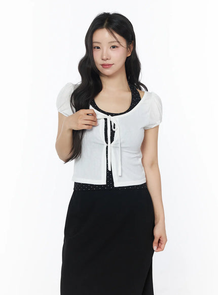 polka-dot-halter-layered-set-cd805 / White