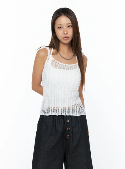 sheer-summer-knit-sleeveless-top-ca517 / White