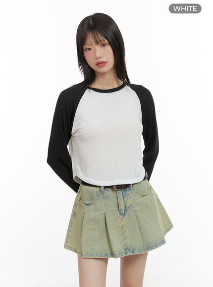 raglan-crop-long-sleeve-top-cg426 / White