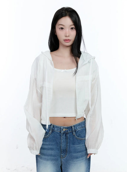 cropped-zip-up-windbreaker-cl530 / White
