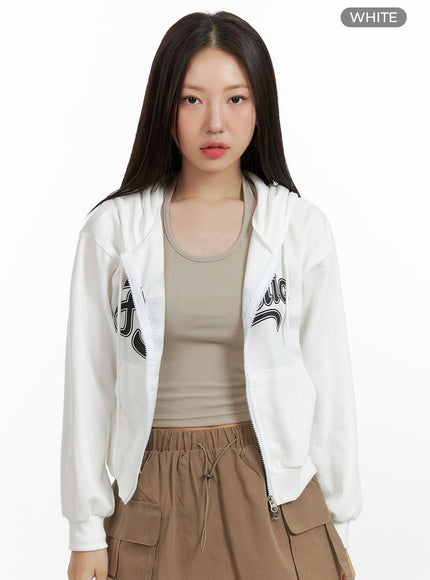 graphic-zip-up-hoodie-ol408 / White