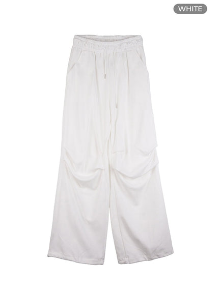 pintuck-string-wide-sweatpants-co404 / White