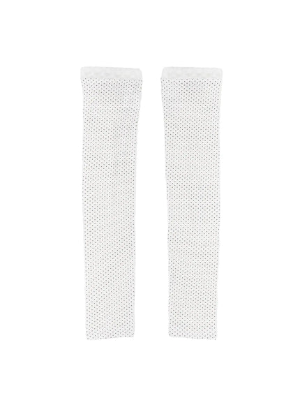 polka-dot-lace-leg-warmers-cs505 / White