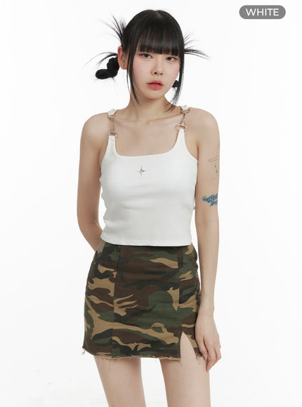 patchwork-chain-tank-top-om426 / White