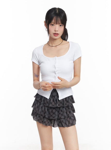 slim-fit-short-sleeve-cardigan-cy514 / White