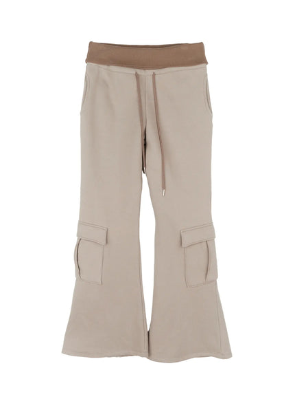 High Waist Cargo Bootcut Pants CD517