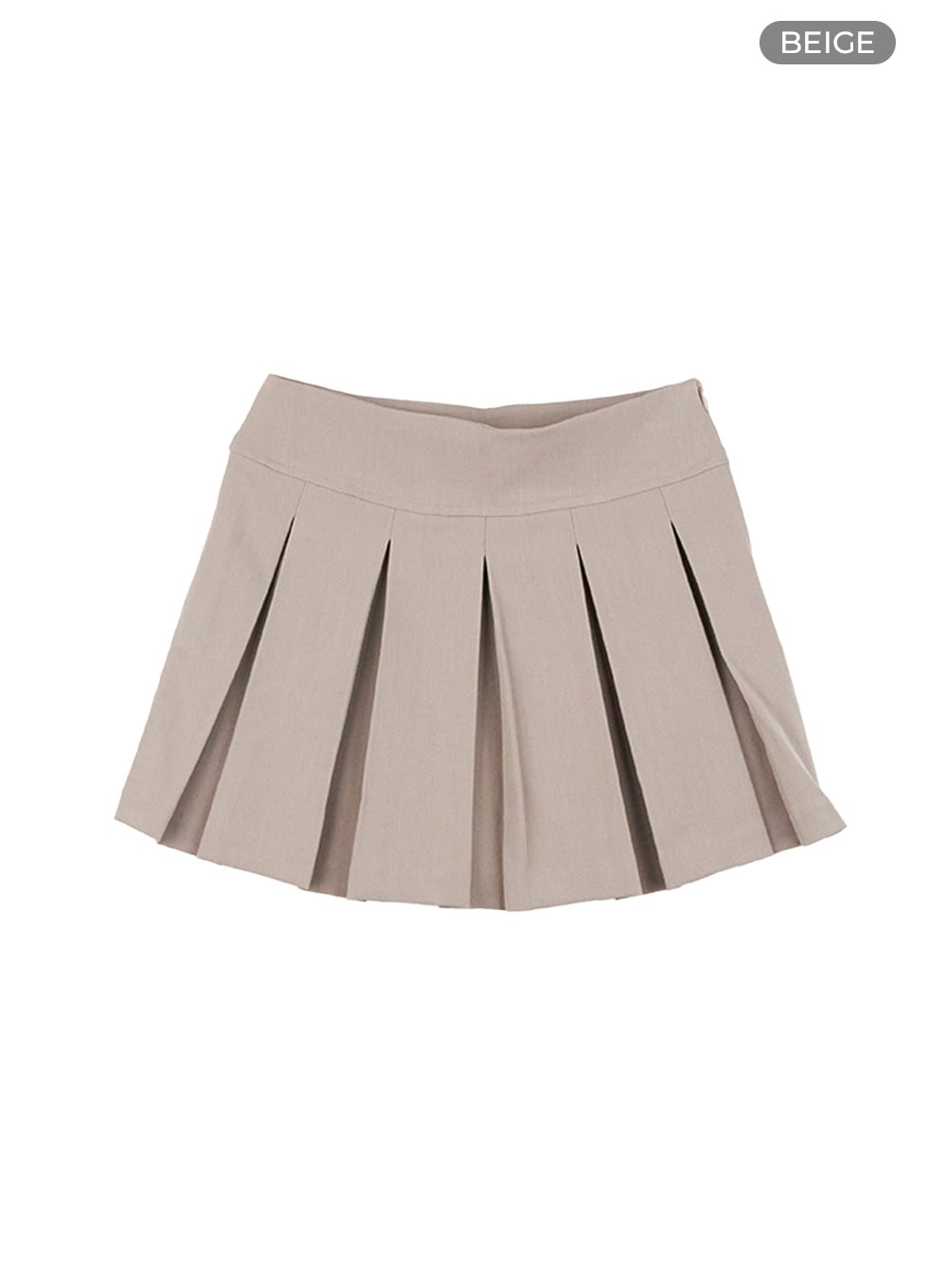 chic-pleat-detail-mini-skirt-cs412 / Beige