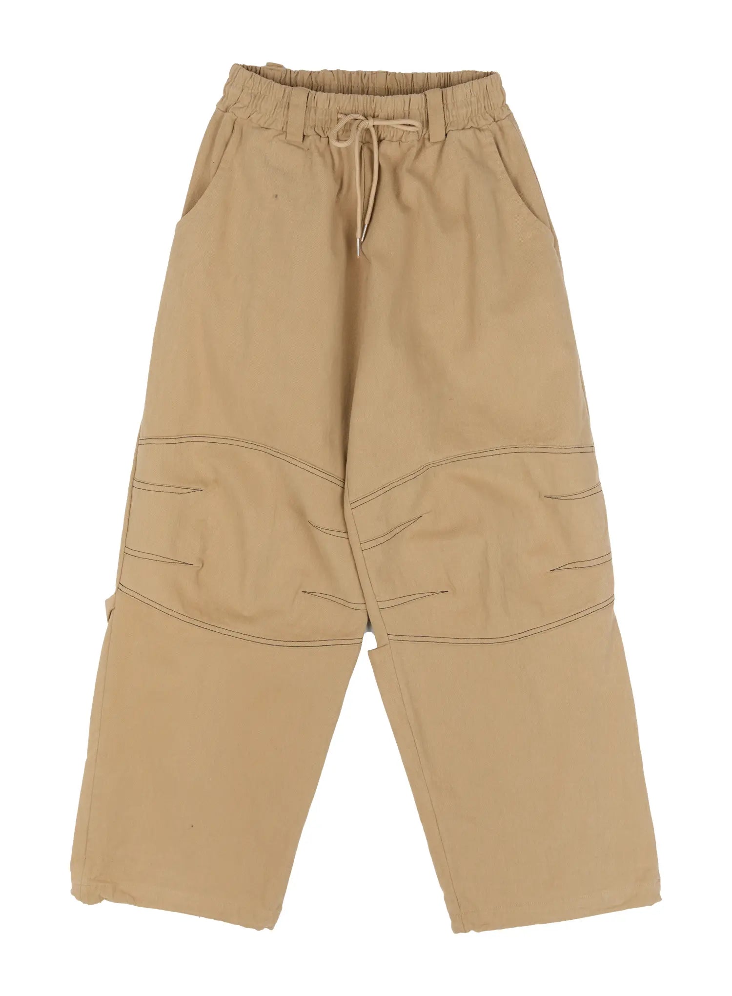 stitch-lined-wide-leg-pants-cn527 / Beige