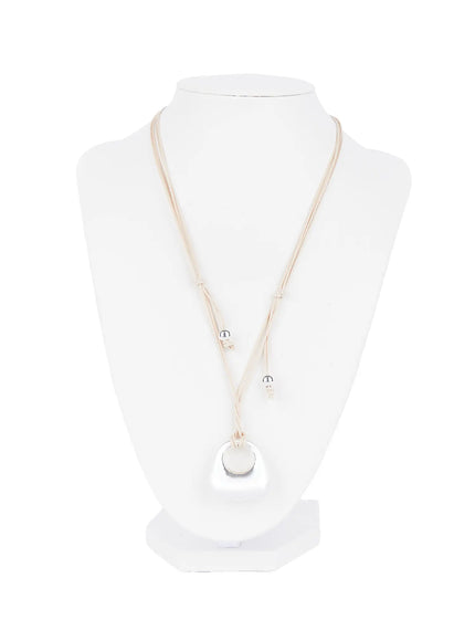 two-way-charm-pendant-necklace-cl514 / Beige