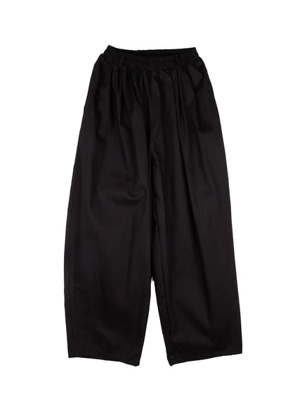 pin-tuck-wide-leg-balloon-pants-cj523 / Black