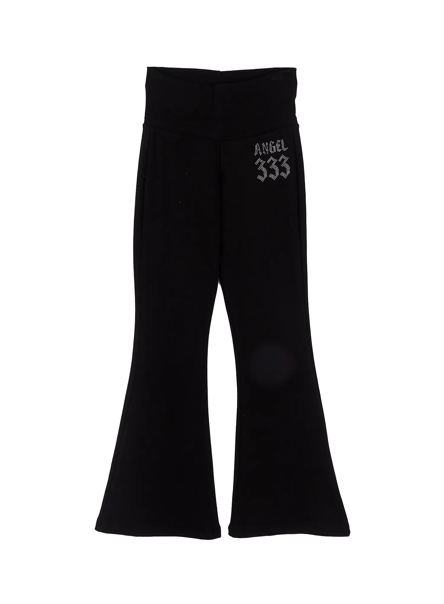 angelic-studded-bootcut-leggings-cm517 / Black