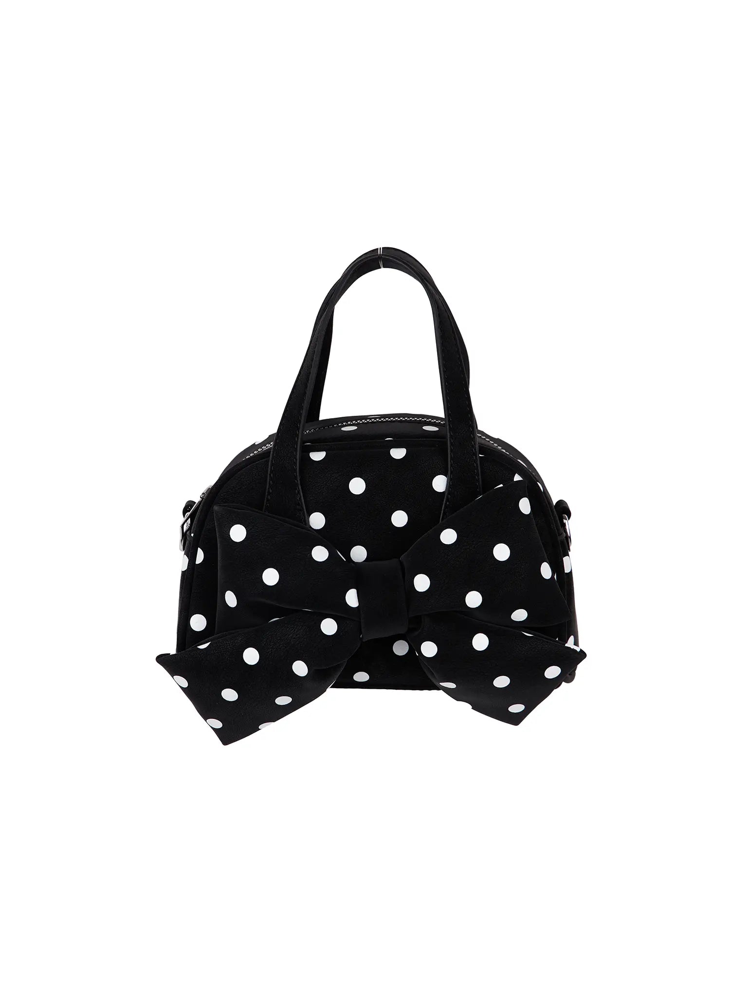 polka-dot-bow-tote-bag-cy515 / Black