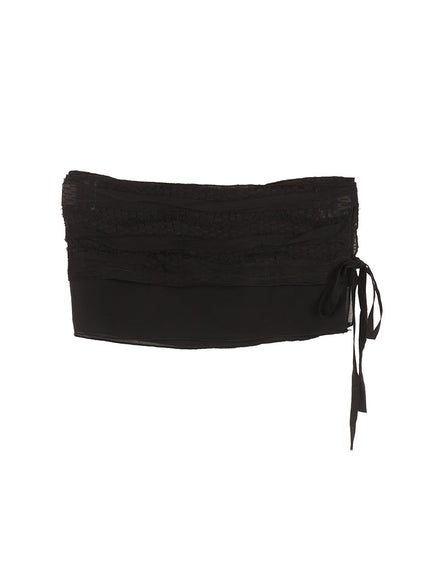 frill-lace-string-layering-mini-skirt-ca503 / Black