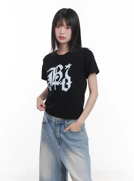 graphic-patch-tee-cu519 / Black
