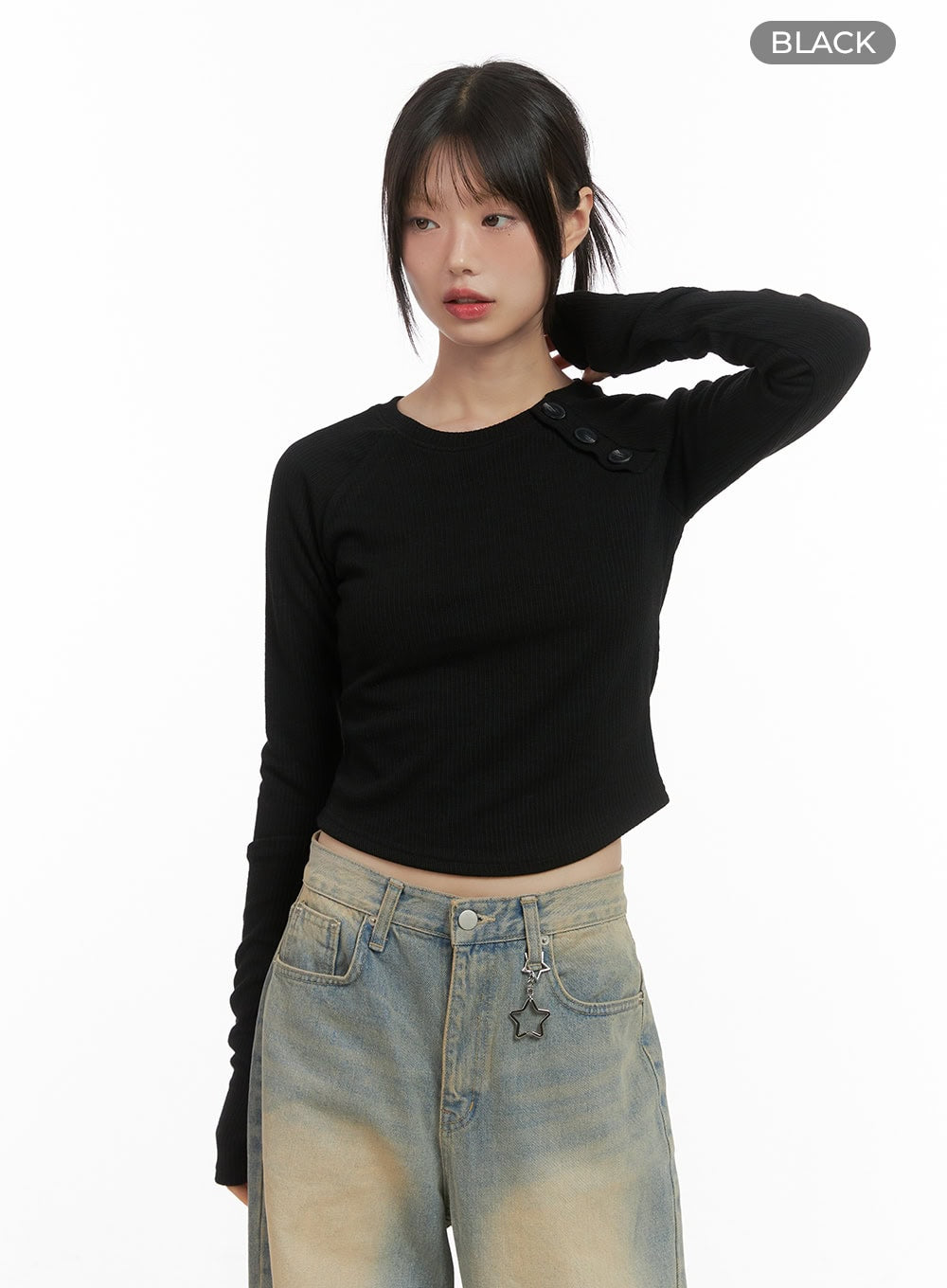 sleekfit-long-sleeve-crop-cs412 / Black