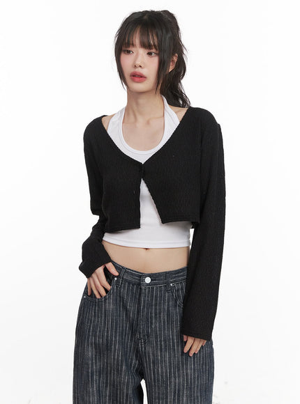 cropped-knitted-cardigan-cj528 / Black