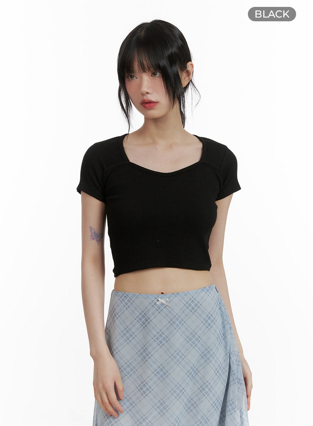 cotton-crop-tee-cu413 / Black