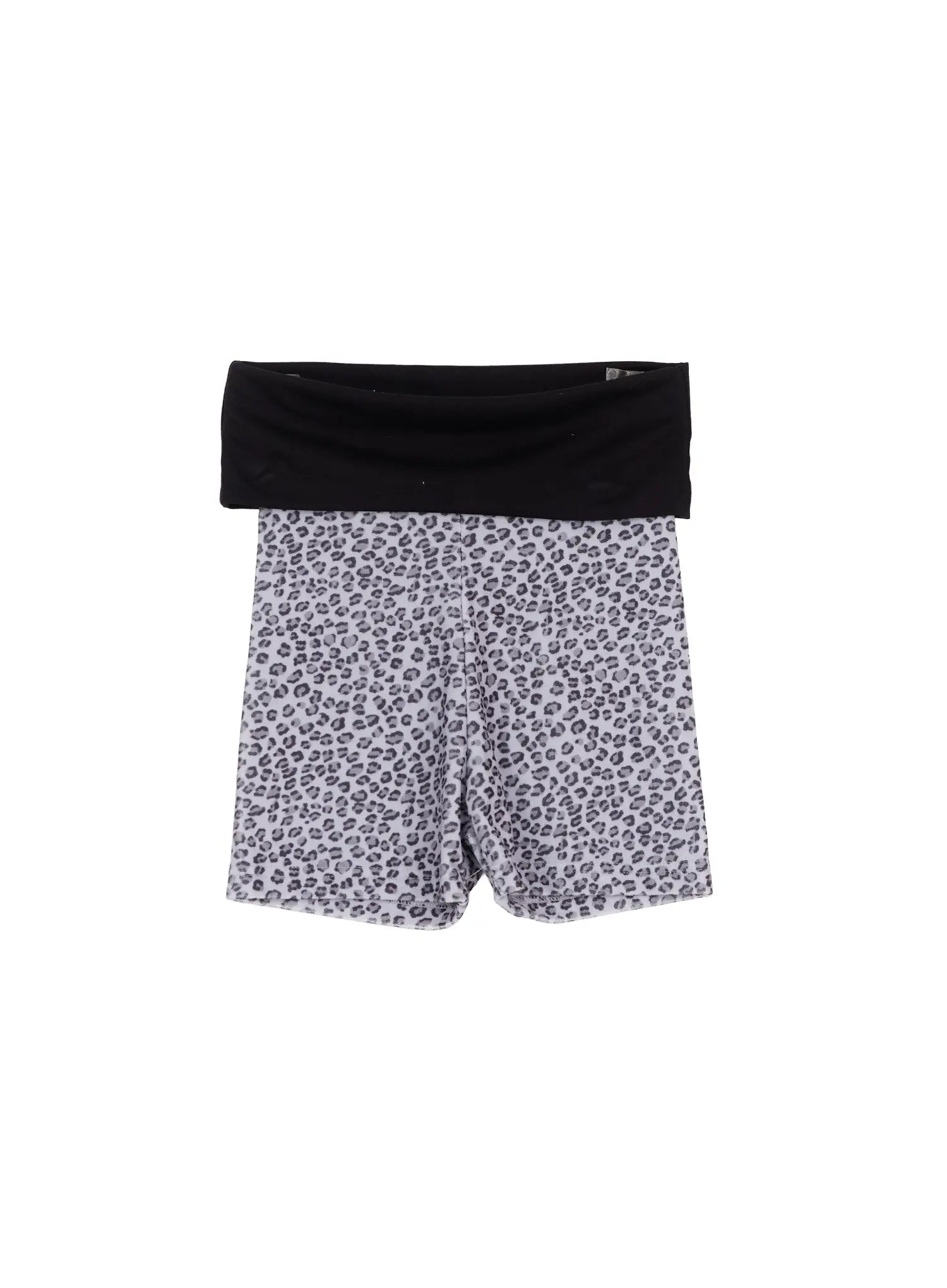 Leopard Print Folded Shorts CM525 / black