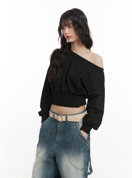 Side-Buttoned Crop Sweater CJ524