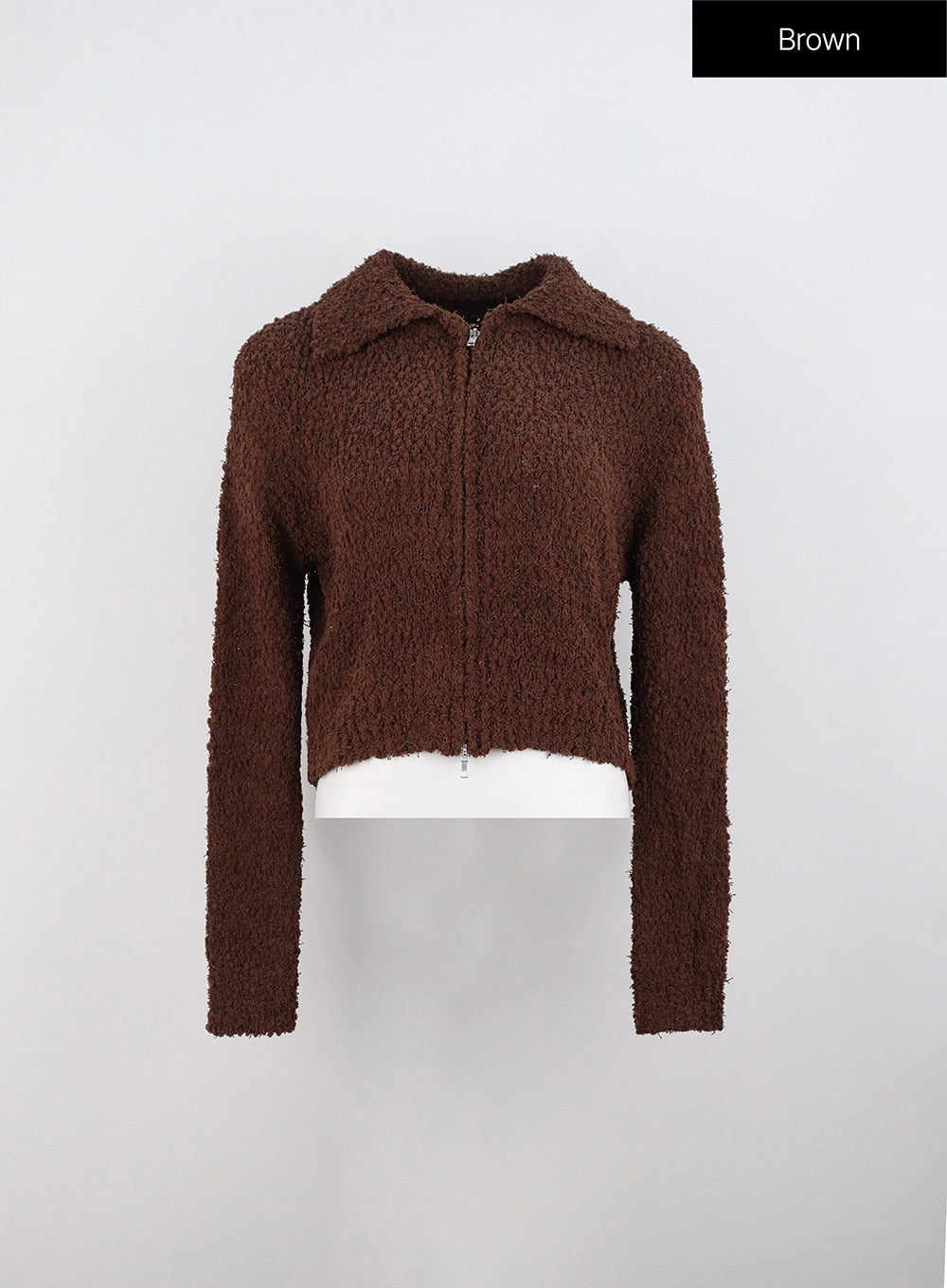 Cozy Wide Collar Zip-Up Sweater ON303