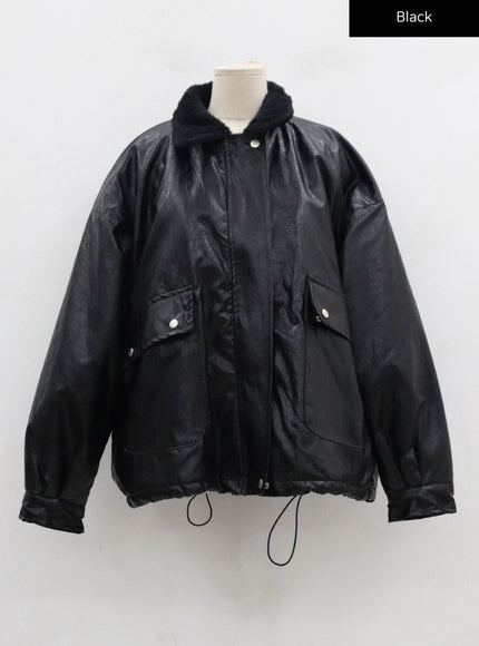 Faux Leather Fur Jacket CD12