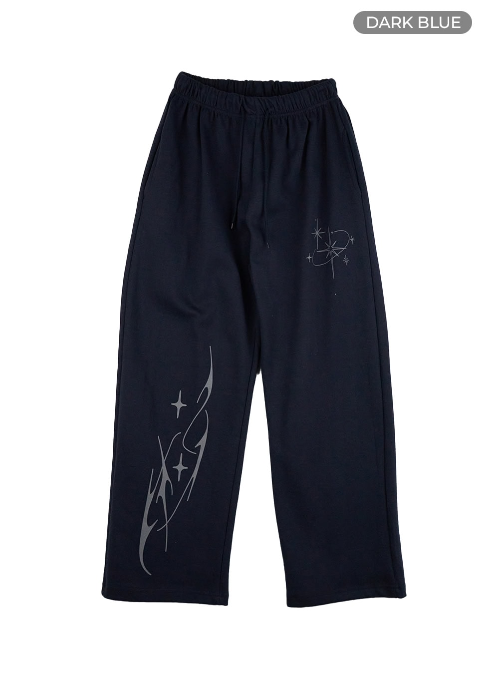 cozy-banded-graphic-sweatpants-cg423 / Dark blue