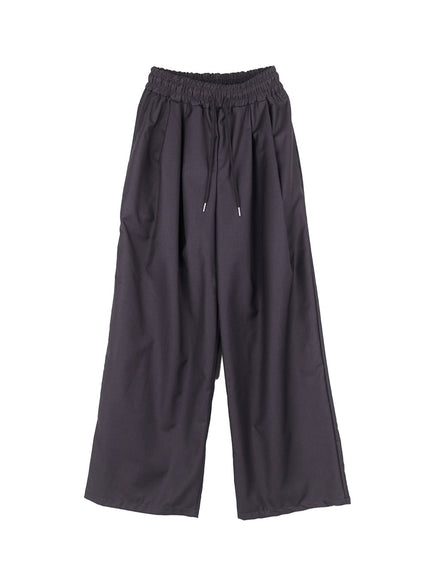 loose-fit-wide-leg-trousers-cy521 / Dark gray
