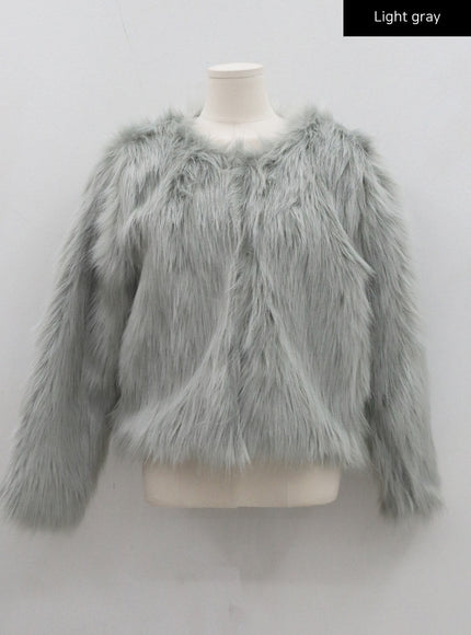 Faux Fur Hook Cropped Jacket CD21