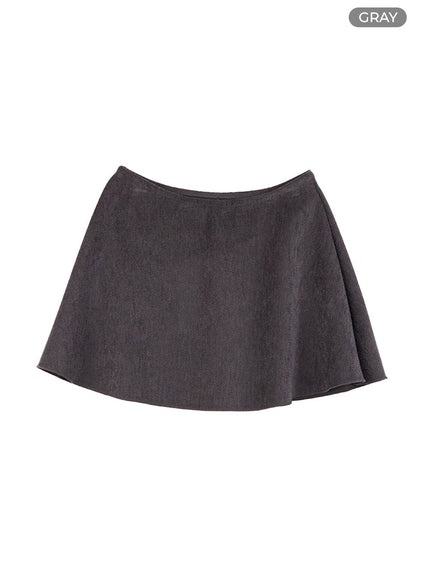 flare-corduroy-skirt-co422 / Gray