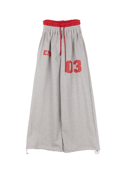 sporty-layered-sweatpants-cy528 / Gray