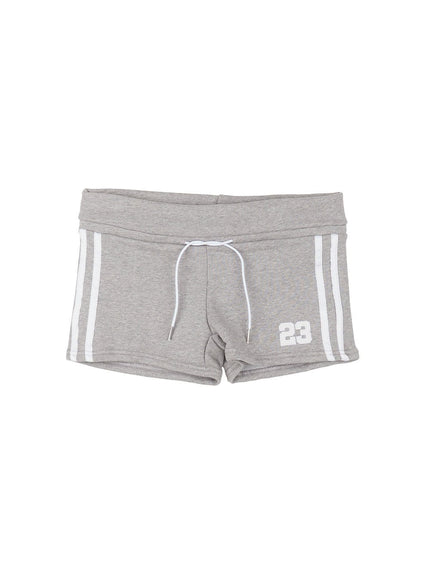 lace-embroidered-sweatshorts-cy527 / Gray