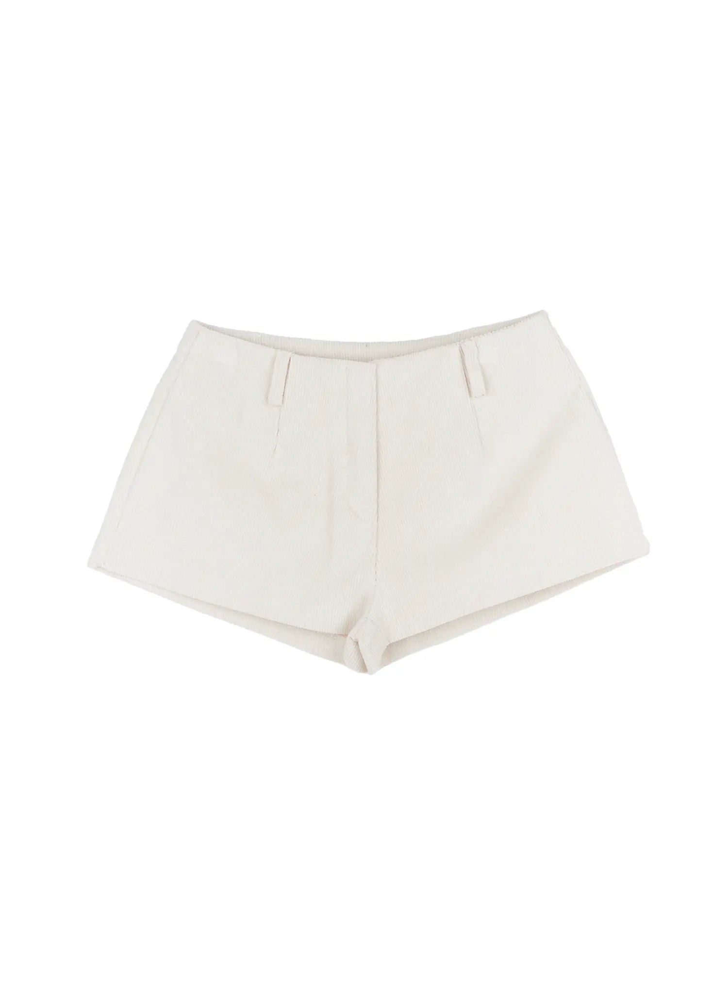 trendy-corduroy-low-rise-shorts-cn528 / Light beige