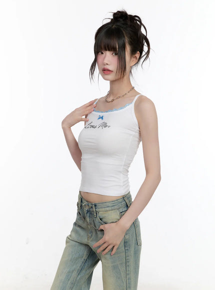 love-lace-trim-cami-top-cl504 / White