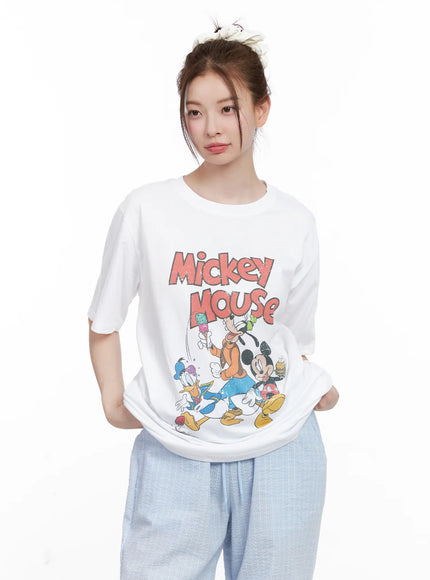 oversized-cartoon-graphic-tee-cl524 / White