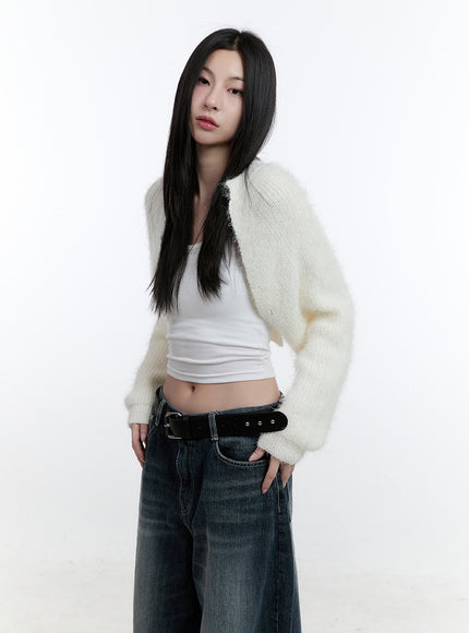 classic-bolero-knit-cardigan-cj520 / Light beige
